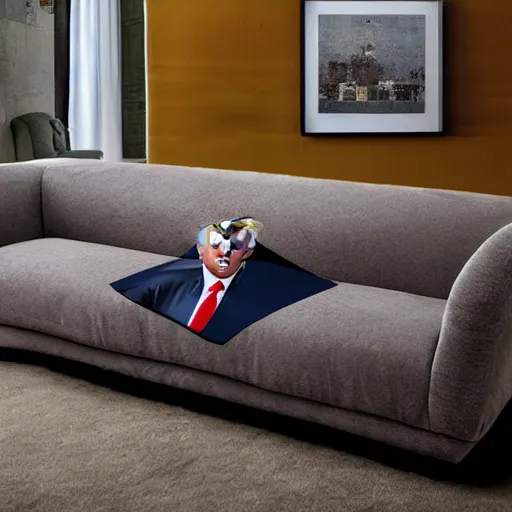 Image similar to Donald Trump as a sofa