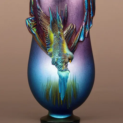 Prompt: iridescent spring soft stream height osprey tambourine vase holder , by Karol Bak and Beksinski and Zdzisław Beksiński , NFT , pixel perfect , cyberpunk