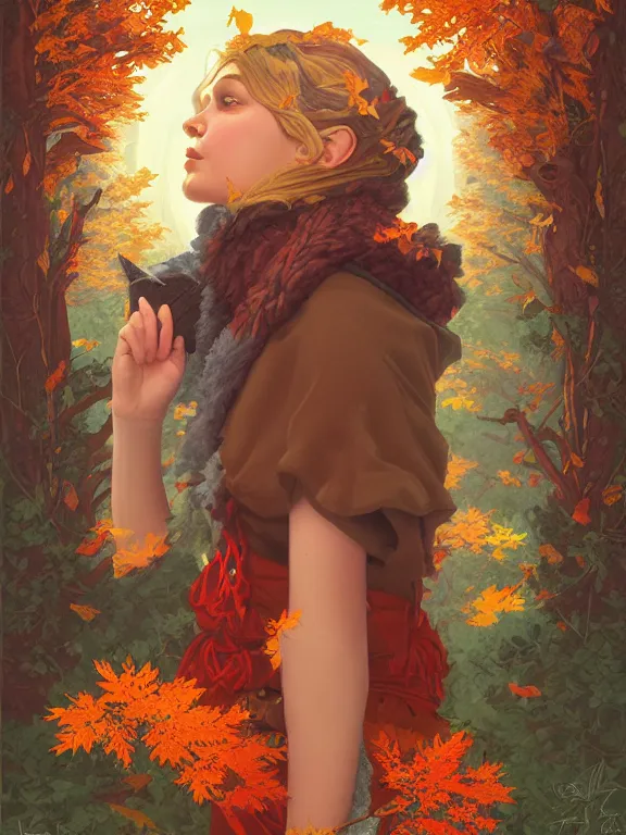 Prompt: portrait of the four season guardian, winter, summer, autumn, spring, concept art, wiccan, poster art, behance contest winner, high detailed painting by albert lynch and tom whalen