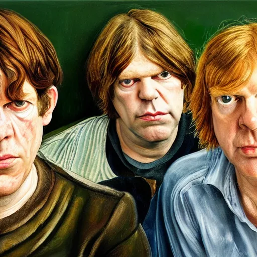 Image similar to high quality high detail painting by lucian freud, hd, thurston moore, portrait, sonic youth