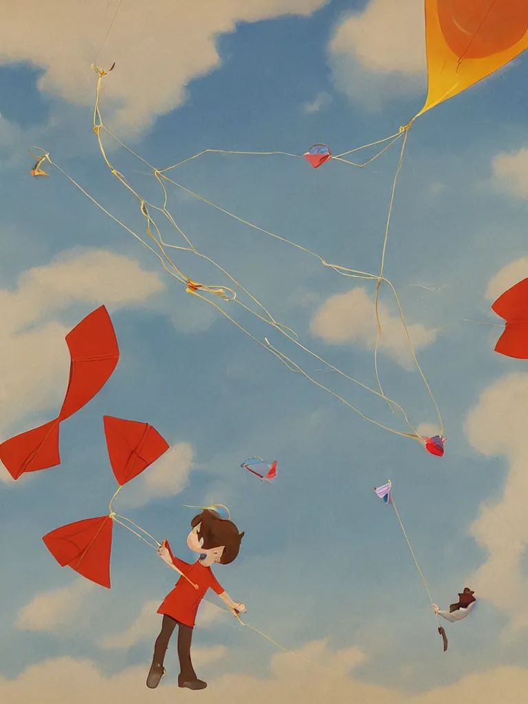 Prompt: let ’ s go fly a kite by disney concept artists, blunt borders, golden ratio