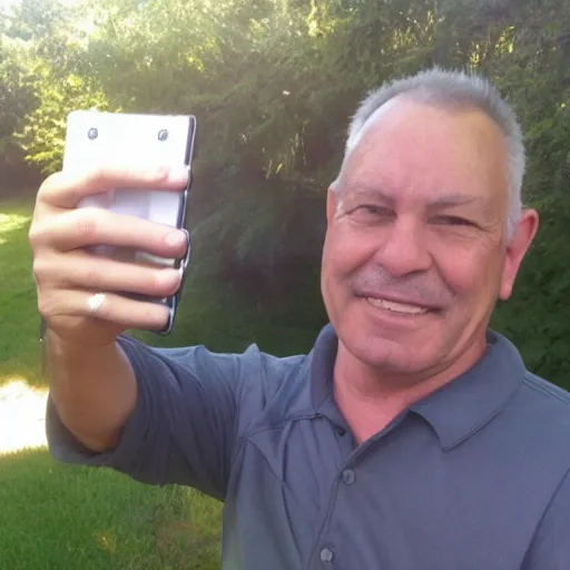 Prompt: My dad taking a selfie