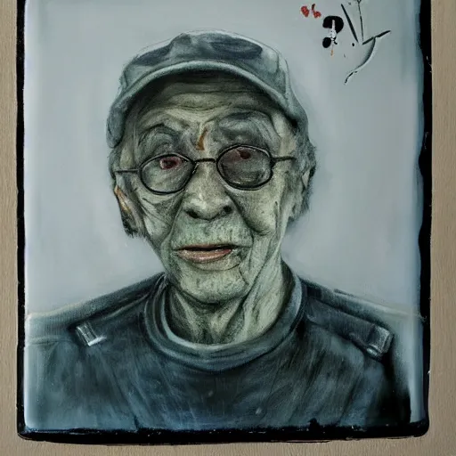 Prompt: portrait of the last living gamer by pottery
