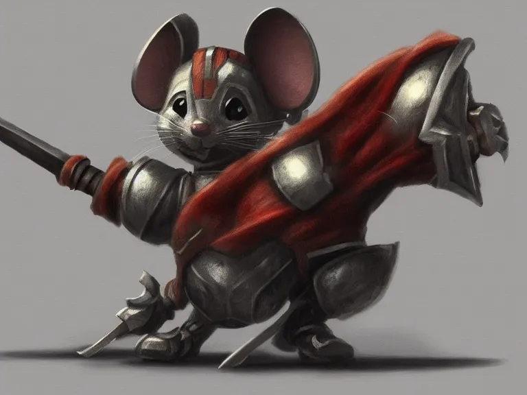 Prompt: warrior mouse with armor and floating crystal, trending on Artstation, Pose Study, ultra detailed, award winning