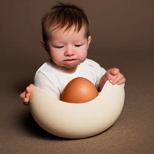 Image similar to Baby Alf hatching from an egg, aww, cute, studio photograph