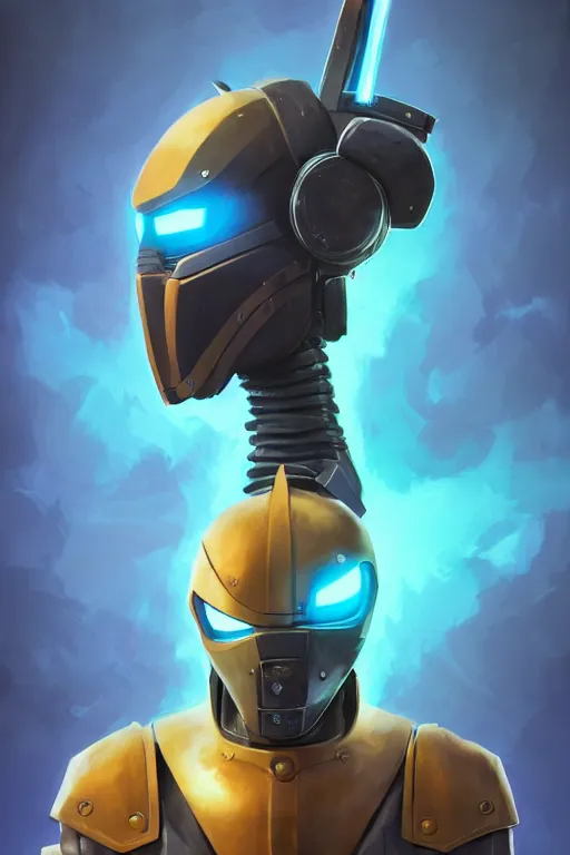 Image similar to epic mask helmet robot ninja portrait stylized as fornite style game design fanart by concept artist gervasio canda, behance hd by jesper ejsing, by rhads, makoto shinkai and lois van baarle, ilya kuvshinov, rossdraws global illumination radiating a glowing aura global illumination ray tracing hdr render in unreal engine 5