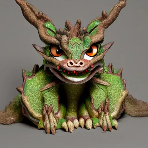 Image similar to a cute eastern dragon with big eyes and friendly