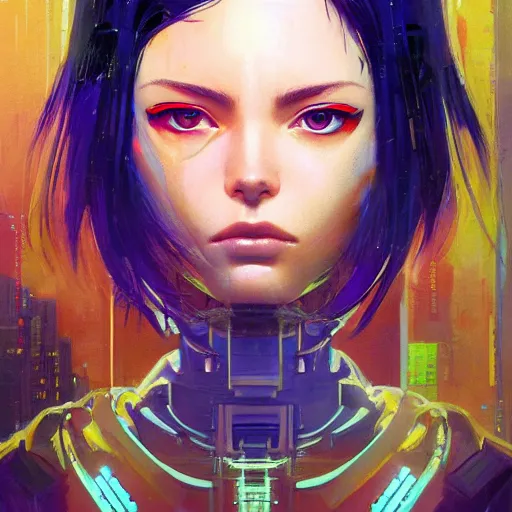 Image similar to A beautiful cyborg woman || ANIME, fine-face, realistic shaded perfect face, fine details. Anime. realistic shaded lighting poster by Ilya Kuvshinov katsuhiro otomo ghost-in-the-shell, magali villeneuve, artgerm, Jeremy Lipkin and Michael Garmash and Rob Rey