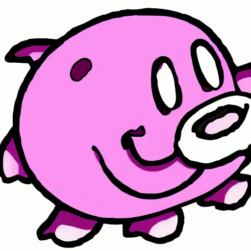 Image similar to a disgusting drawing of a morbidly obese kirby