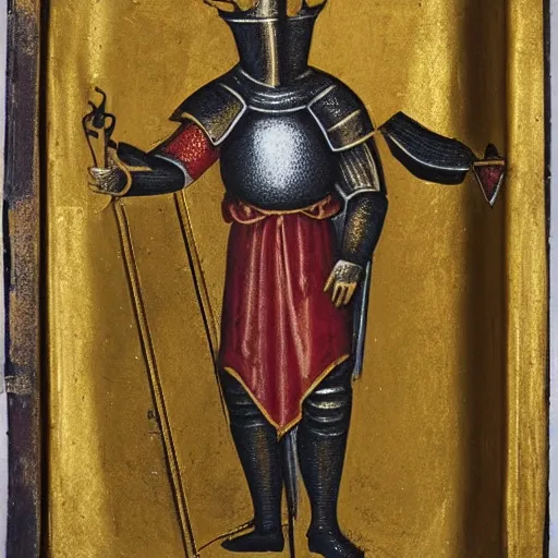 Image similar to holy knight in golden armor with a runnic sword