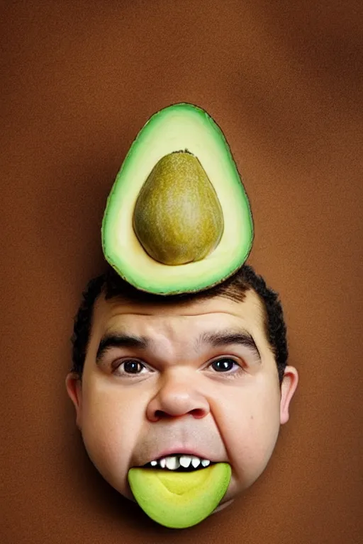 Image similar to 📷 gaten matarazzo the avocado 🥑, made of food, head portrait, dynamic lighting, 4 k