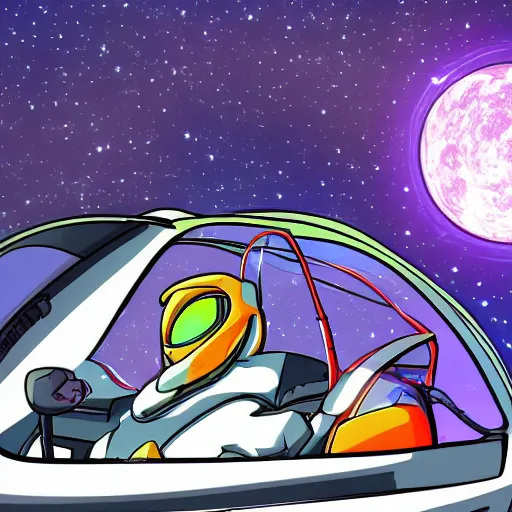 Prompt: a kangaroo in a spaceship, interior photo, anime style, futuristic, high resolution