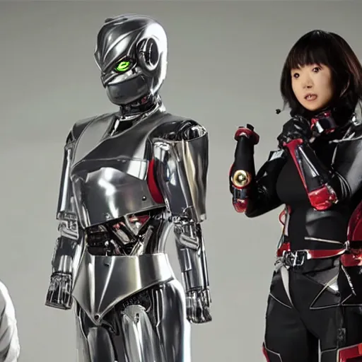 Image similar to still from a 2 0 1 9 japanese tokusatsu tv show starring actress suzu yamanouchi as a cybernetic female sentai hero. science - fiction ; action.