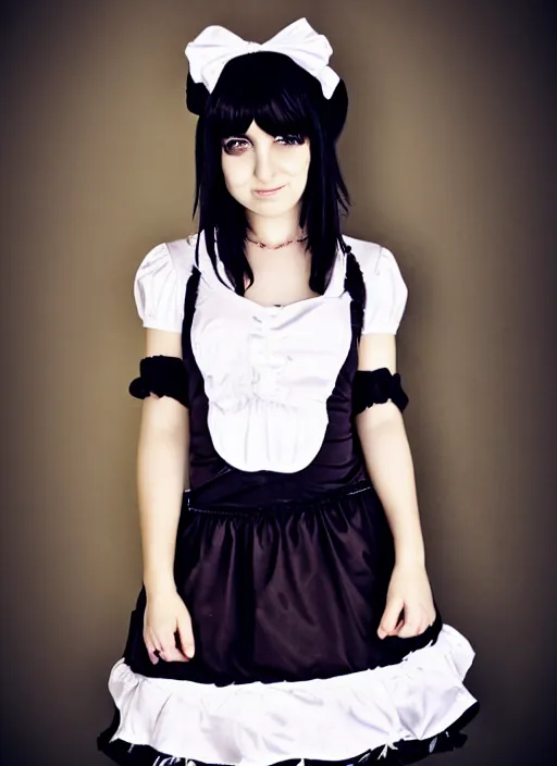 Image similar to emo girl in a maid outfit