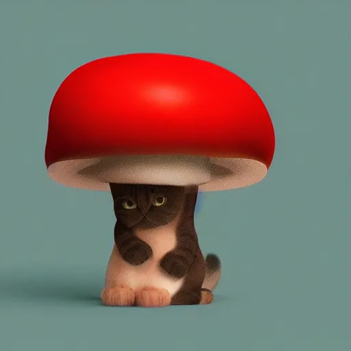 Image similar to cat like mushrooms, cat - faced mushroom, trending on instagram, rendered in corel art, pixar