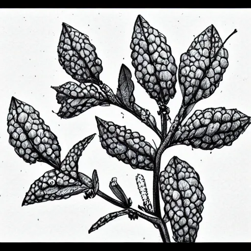 Image similar to botanical drawing of blueberry bush. Traditional art. Rustic. Nordic. Trending on artstation. Detailed. Shrub. Nature. Artistic.