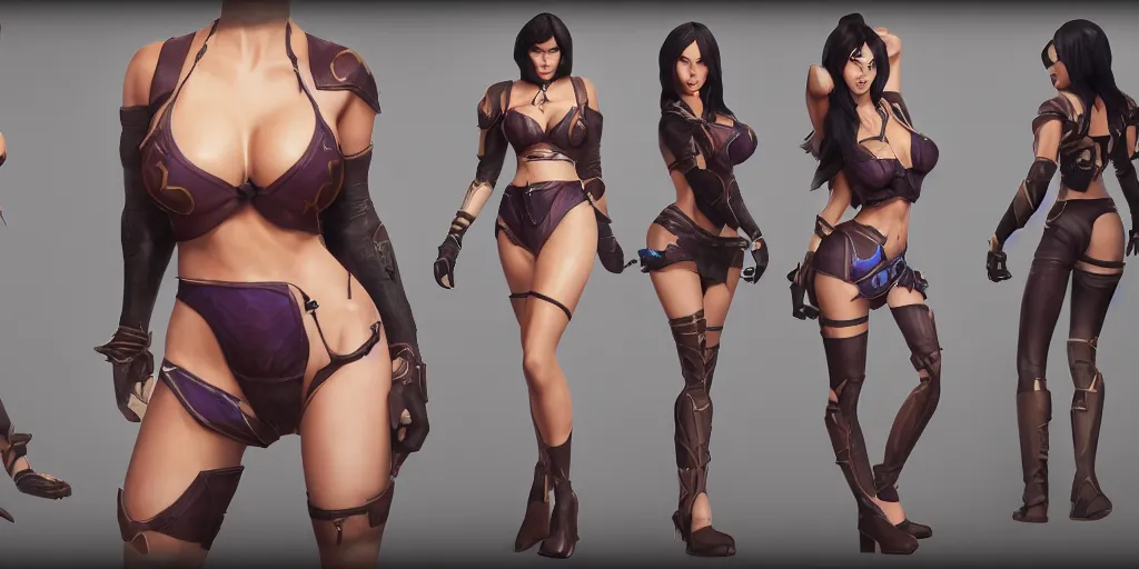 Image similar to character sheet of Megan Fox as a character in the game League of Legends, with a background based on the game League of Legends, 3d render, octane render, iRay, ray tracing, realistic, highly detailed, trending on artstation, 4k, cgsociety, unreal engine 5, redshift render, blender cycles, behance, cg