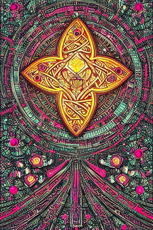 Image similar to a intricate background design intricate rune stones and rubies, flowers atomic stars, digital art, photorealistic, vivid colors, highly detailed, intricate