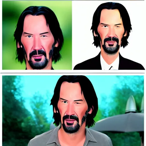 Prompt: Keanu reeves as a Pixar character