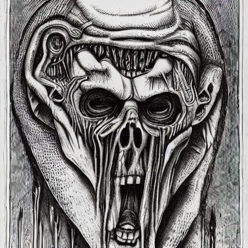Image similar to dante's inferno by hr giger