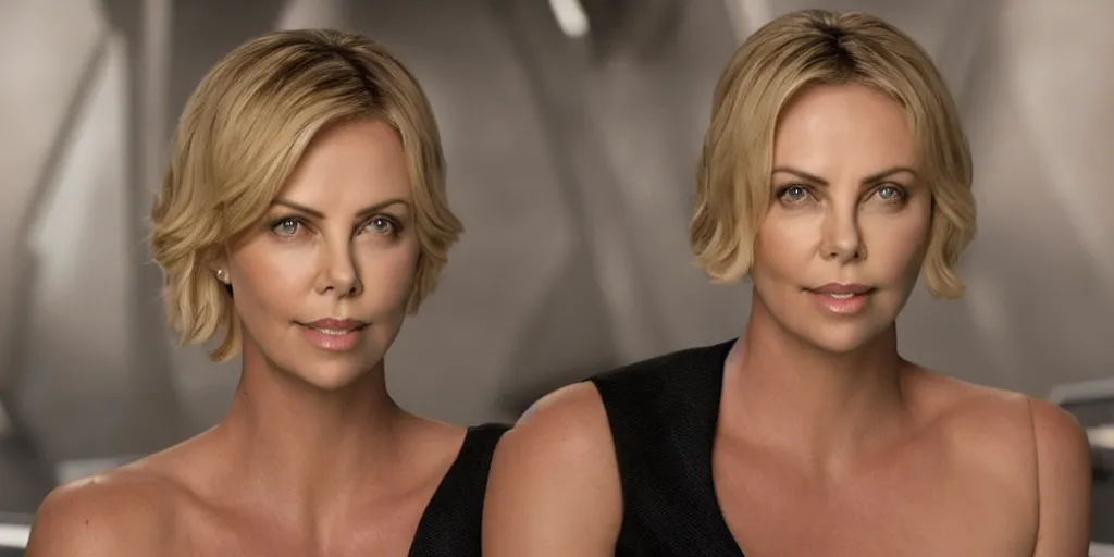 Image similar to Charlize Theron is the captain of the starship Enterprise in the new Star Trek movie