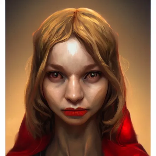 Image similar to Goblin Female portrait, Red Scarf, hatched ear, golden earring, white background, by Horace Hsu, Tony Sart, Miles Johnston, highly detailed, digital illustration, concept art, trending on artstation