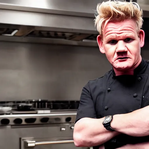 Prompt: gordon ramsay having a mental breakdown over the lamb sauce