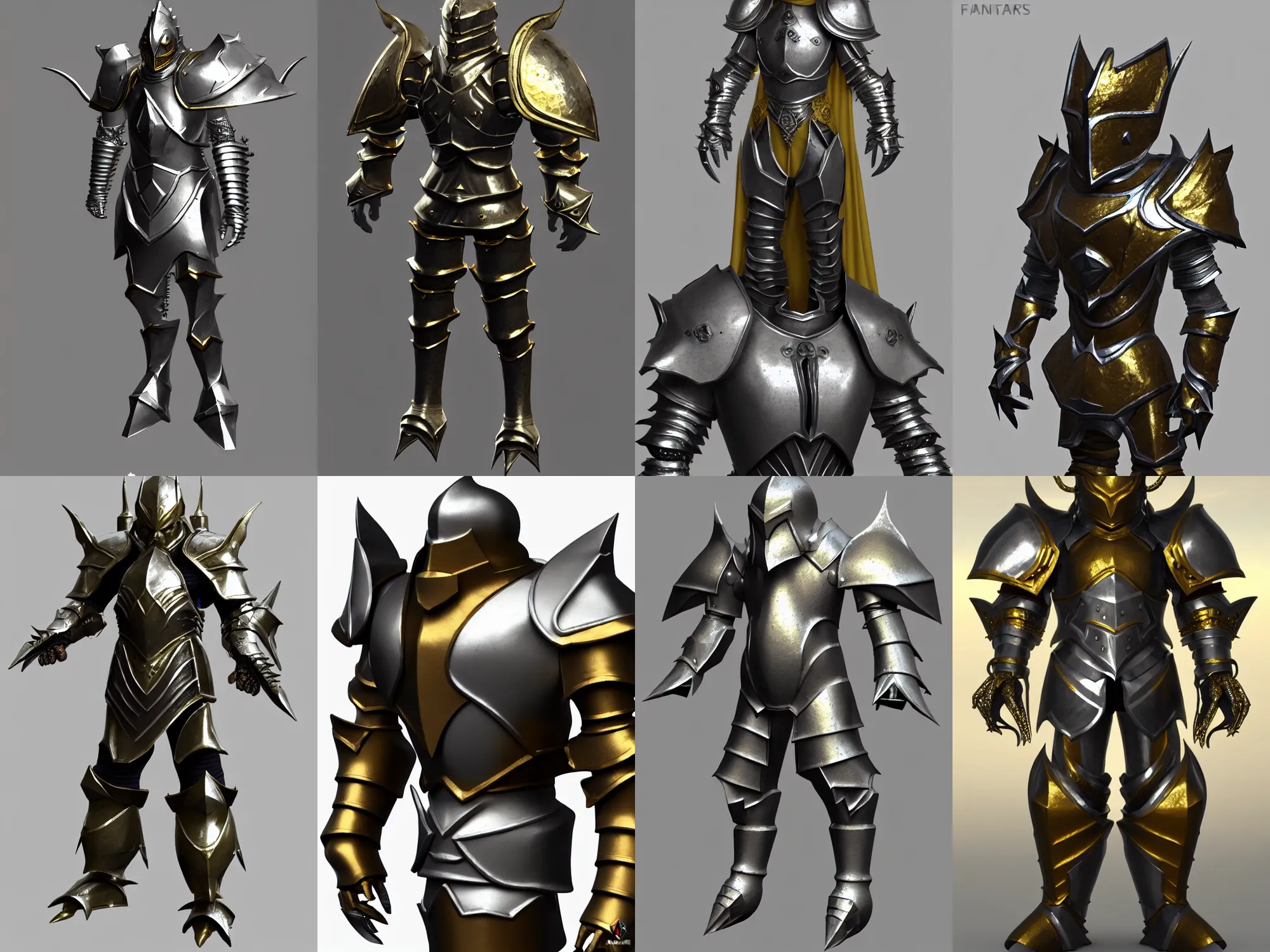 legendary armor, black with gold trim, extremely, Stable Diffusion