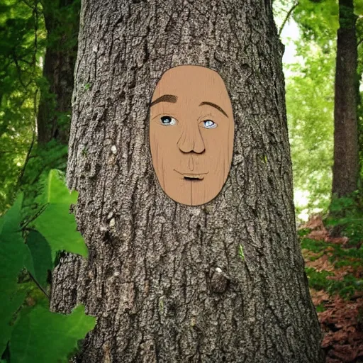 Prompt: a tree with face