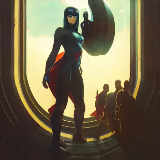 Image similar to avengers calarts, stephen bliss, greg rutkowski, loish, rhads, beeple, makoto shinkai, tom bagshaw, alphonse mucha, sharp focus, art by artgerm and greg rutkowski, stanley kubrick, backlit, harsh overhead sunlight,