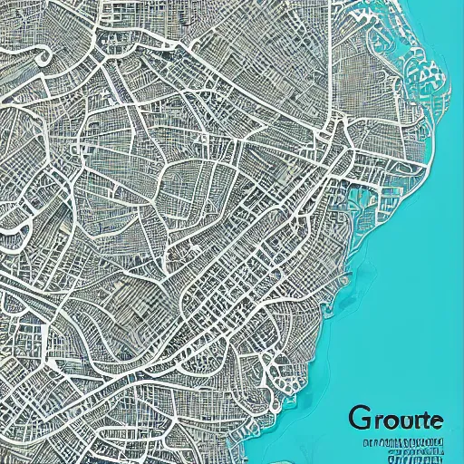 Image similar to very detailed, intricate, artsy, grotosque, jakarta map by gareth fuller and claire brewster