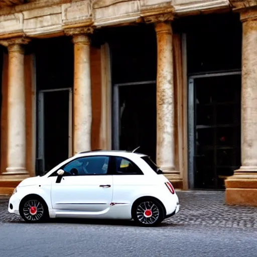 Prompt: fiat 5 0 0 supercar in rome