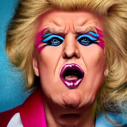 Image similar to david lachapelle portrait of donald trump in full drag