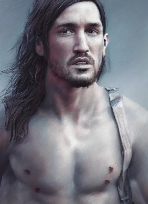 Image similar to John Frusciante art concept art, sharp focus, artgerm, 8k highly detailed