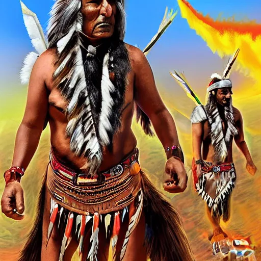 Image similar to digital art savage indians on the warpath