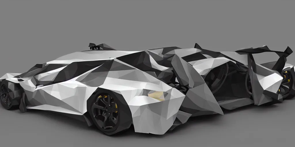 Prompt: a low poly object of a sport car, unreal engine