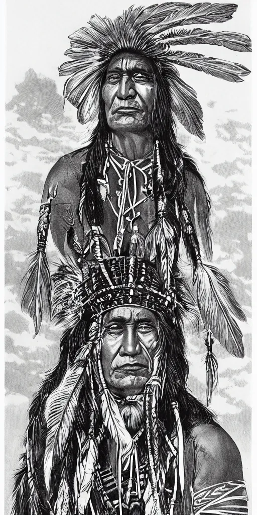 Image similar to of native american chief by p moebius