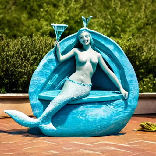 Image similar to water sculpture of mermaid, 3 d rtx 8 k