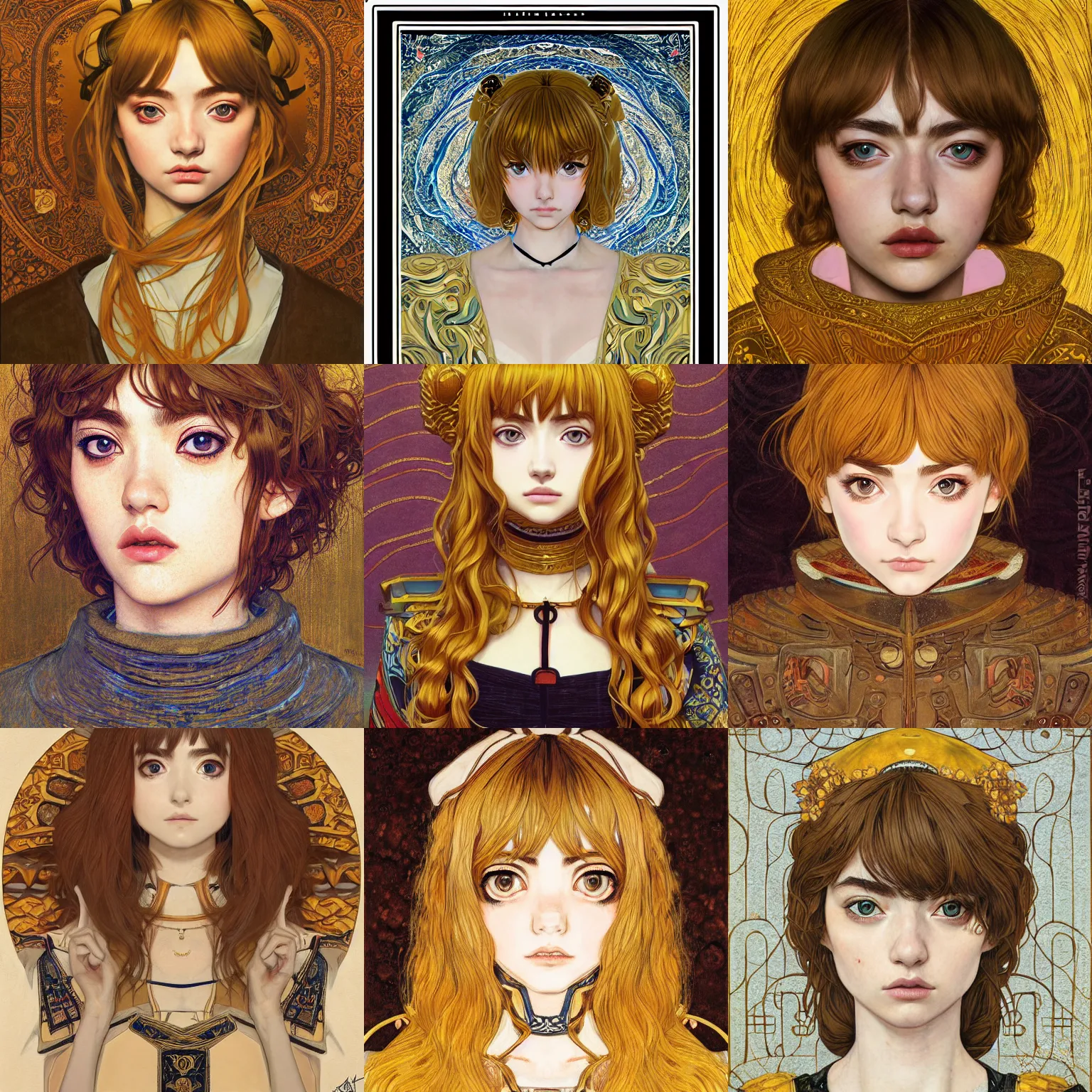 Prompt: front facing symmetrical centered anime portrait, Imogen Poots as a D&D Paladin, realistic shaded Perfect face, fine details. Anime. realistic shaded lighting, by Ilya Kuvshinov Gustav Klimt