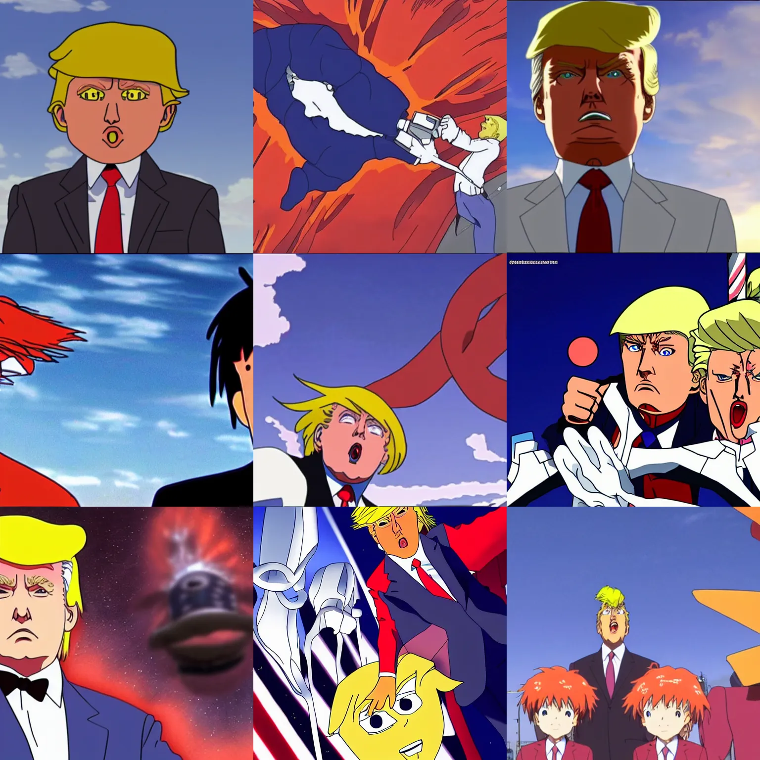Prompt: Donald Trump in Evangelion, 8K