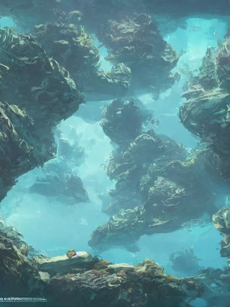 Image similar to underwater by Disney Concept Artists, blunt borders, rule of thirds