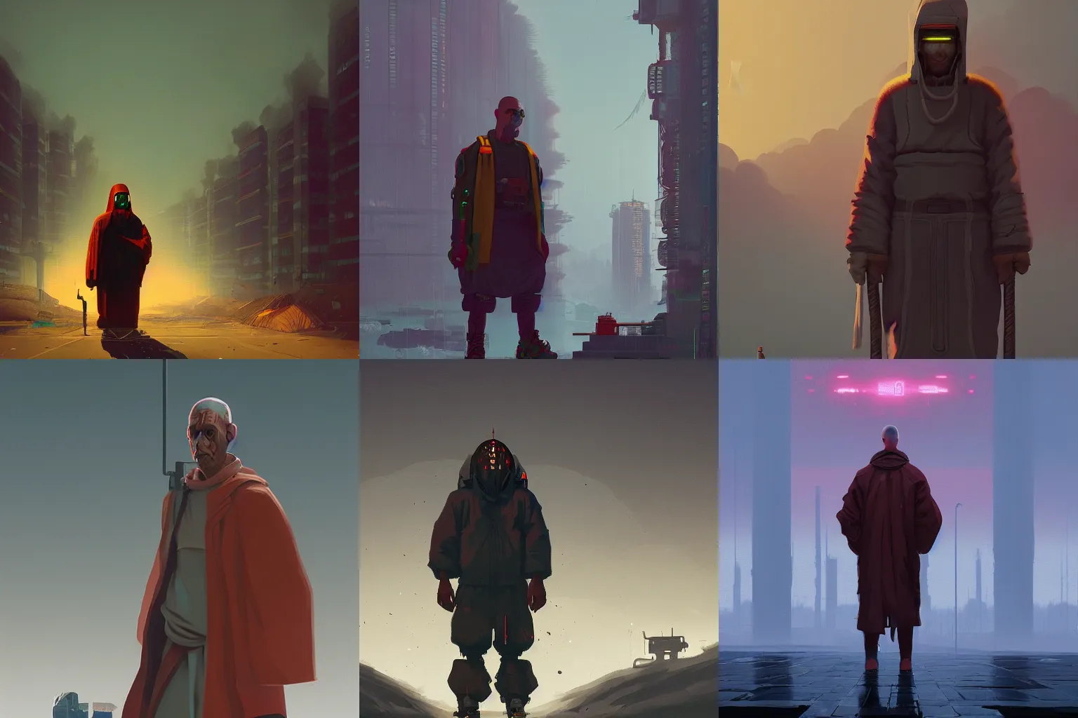 Prompt: cyberpunk monk by Simon Stålenhag, artstation