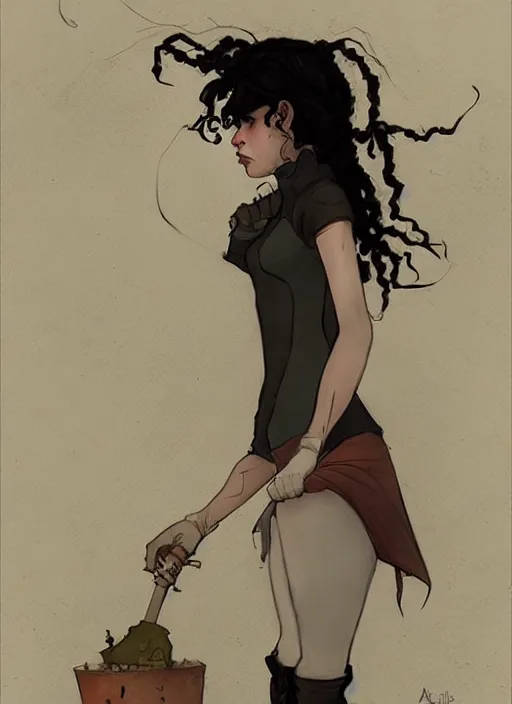 Image similar to a portrait of a pretty sewer punk young lady by abigail larson