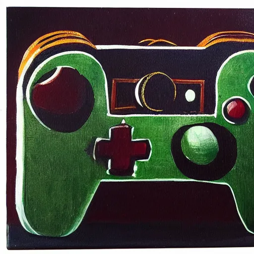 Prompt: oil painting of a controller, leonardo da vinci style