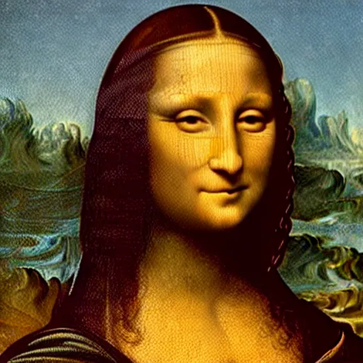 Image similar to mona lisa en tanga, duckface, selfie