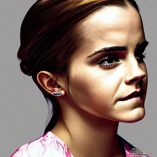 Prompt: emma watson in barack obama hope poster