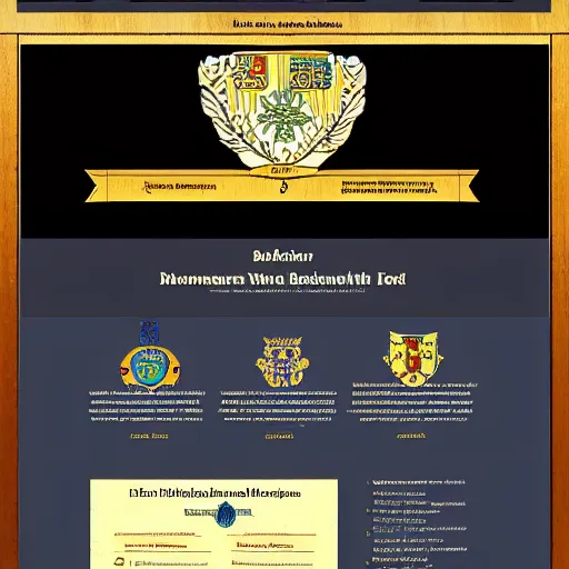 Prompt: glowing website, directory for heraldry, several crests