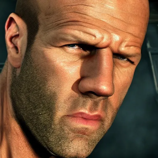 Prompt: if jason Statham was the hulk, cinematic, epic, cool, photo realistic, 4k, high detail