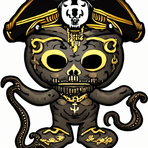 Image similar to Pirates of the caribbean but instead of davy jones it is the GitHub octocat, realistic, photorealistic