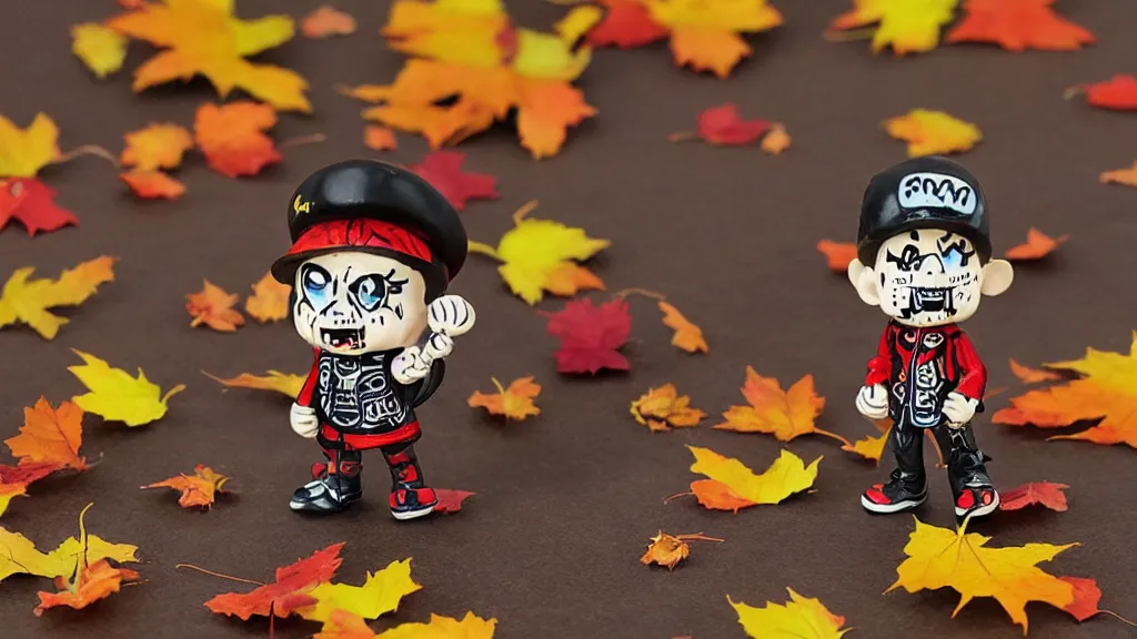 Image similar to 1 6 - bit grim collectible vinyl miniature toy autumn
